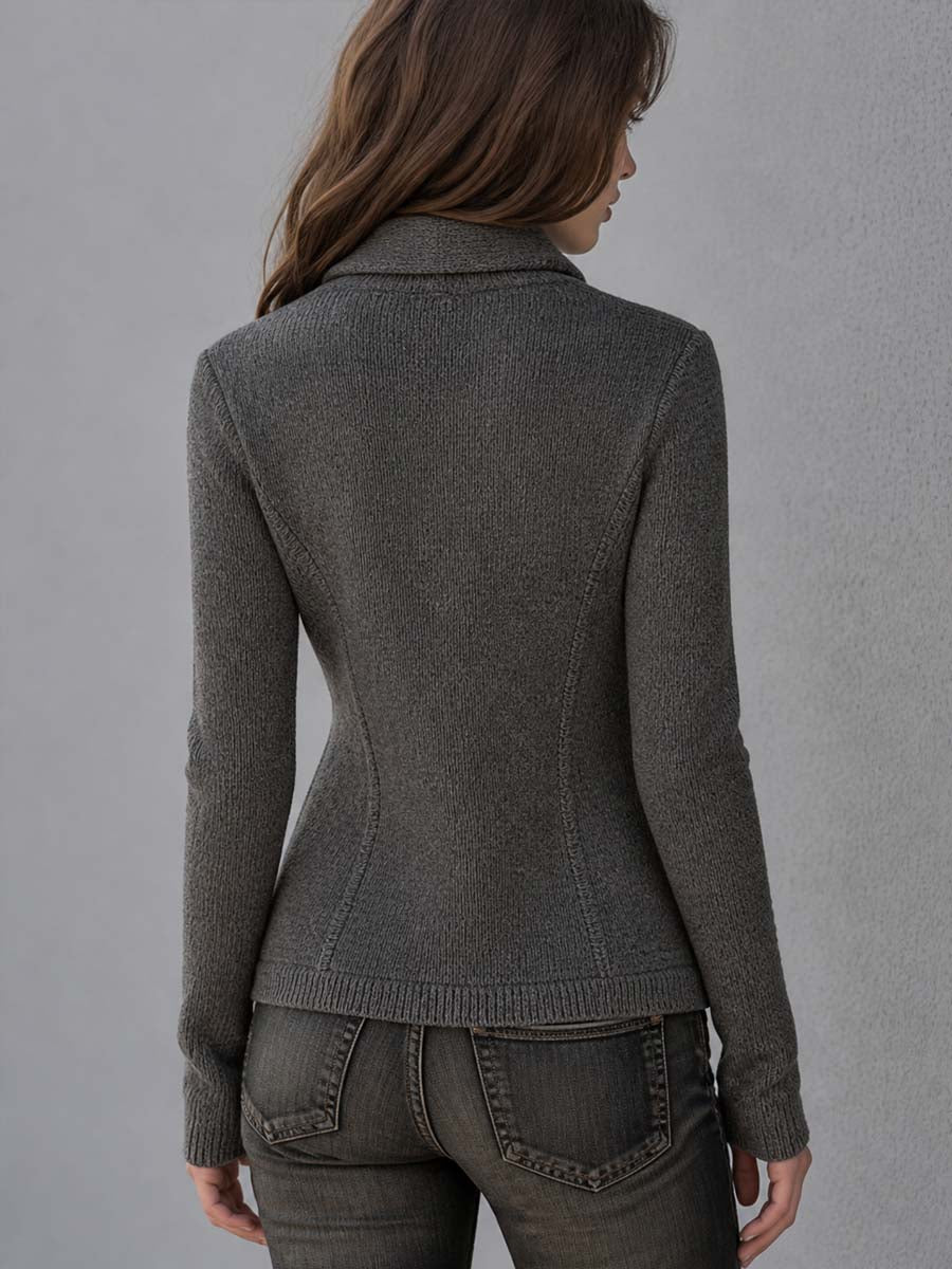 Vintage Asymmetrical Knit Cardigan