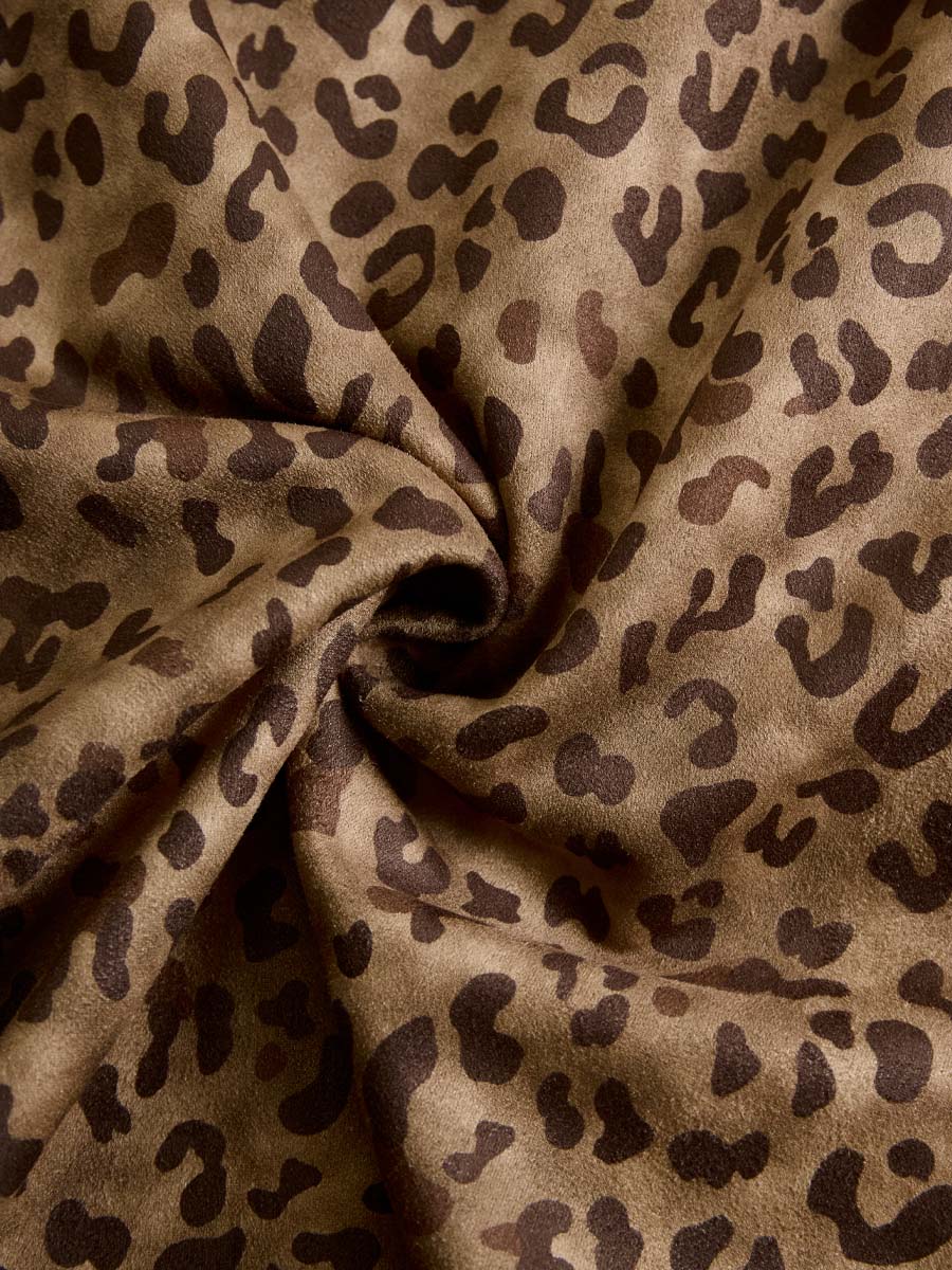 Retro Leopard Print Eco-Suede Jacket