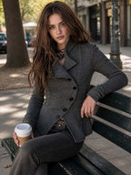 Vintage Asymmetrical Knit Cardigan