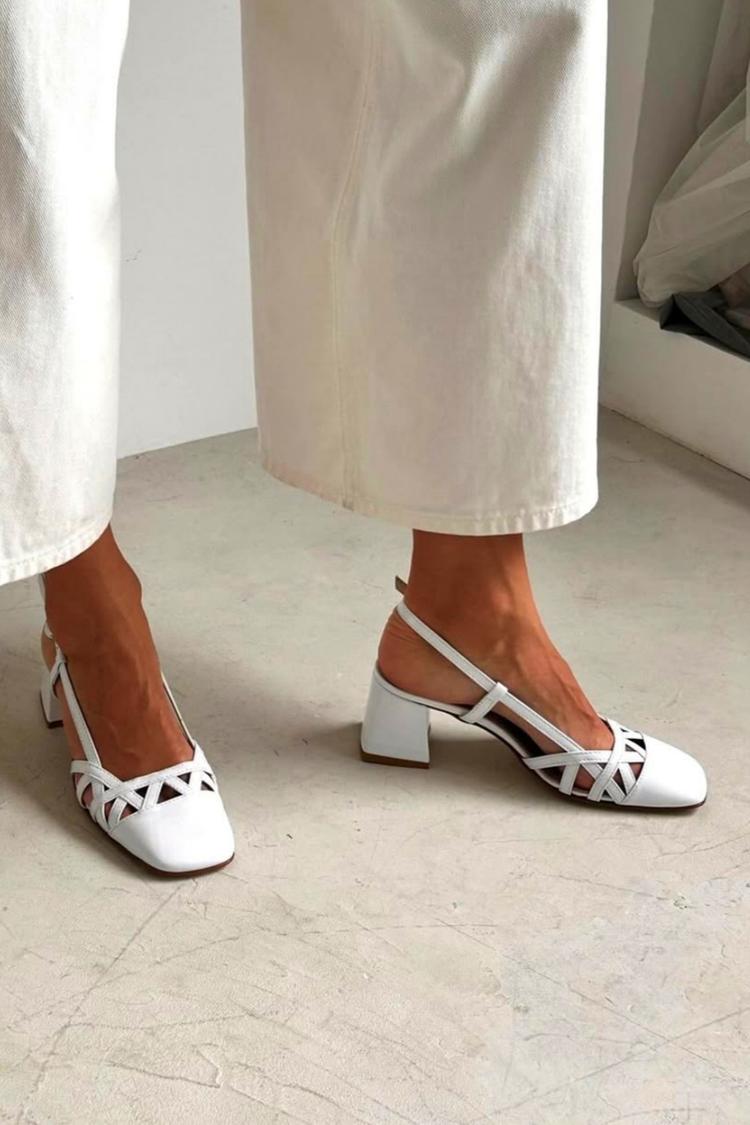 Καμίλα - Λευκά Παπούτσια Slingback