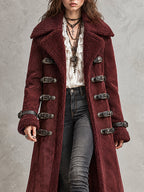 Μπορντό Παλτό Nomad με Toggle από Shearling