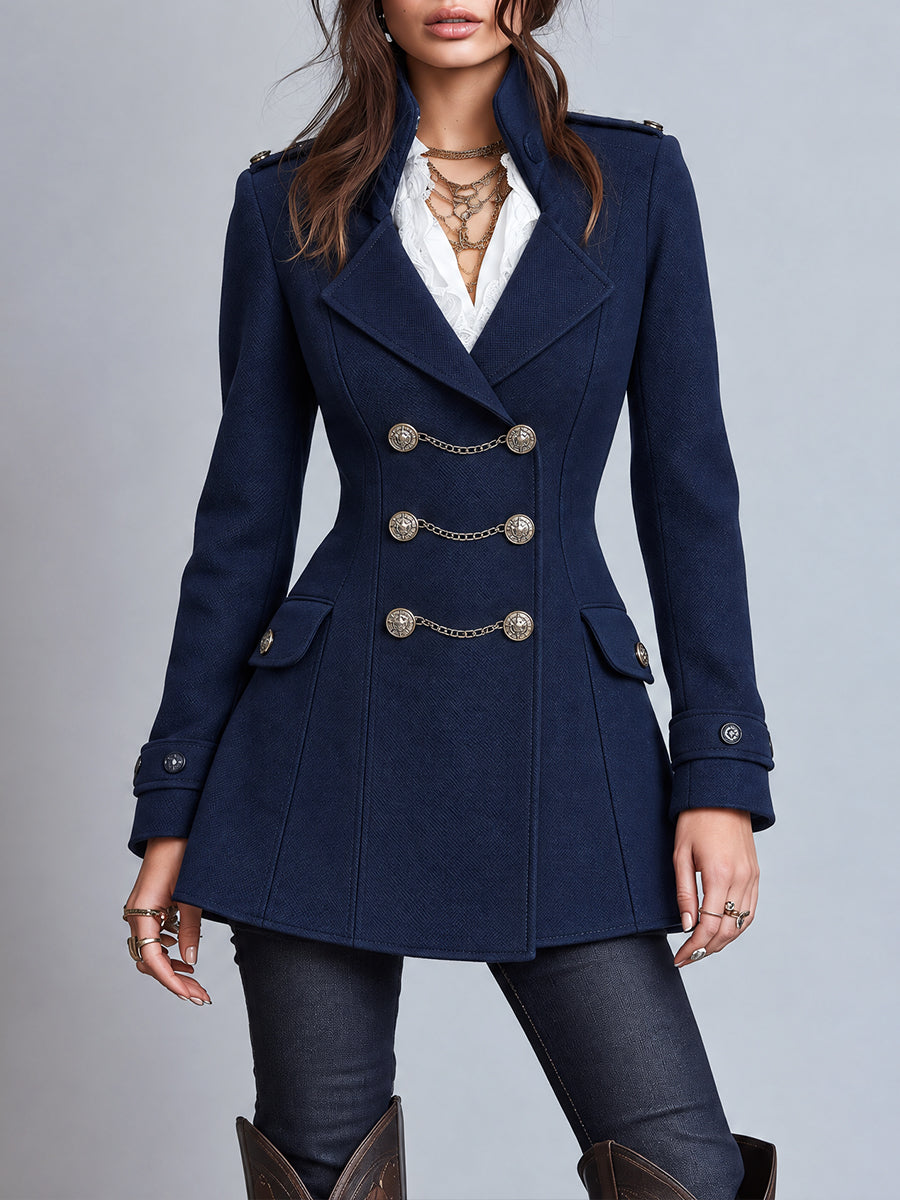 Vintage Bohemian Jacket with Chain and Buttons