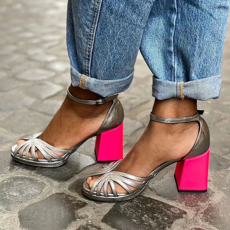 Εύα - Λαμπερά peep toe υποδήματα