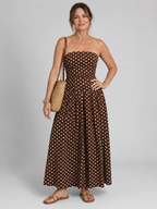 Sorien | Midi Strapless Dress with Deep Design
