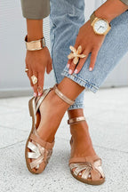 Violante - Cut-out Sandals in Champagne