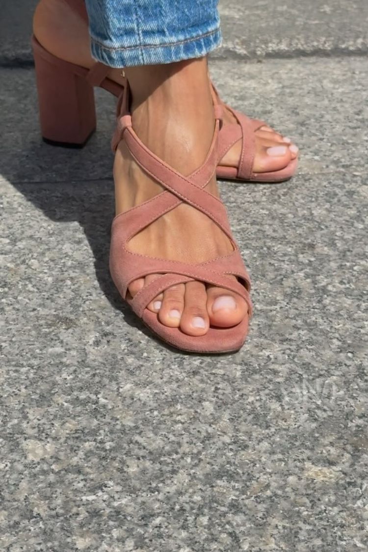 Dulce - Ροζ Nubuck Δερμάτινα Σανδάλια