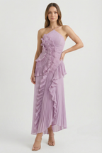 Bibiána | Asymmetrical Pleated Maxi Dress