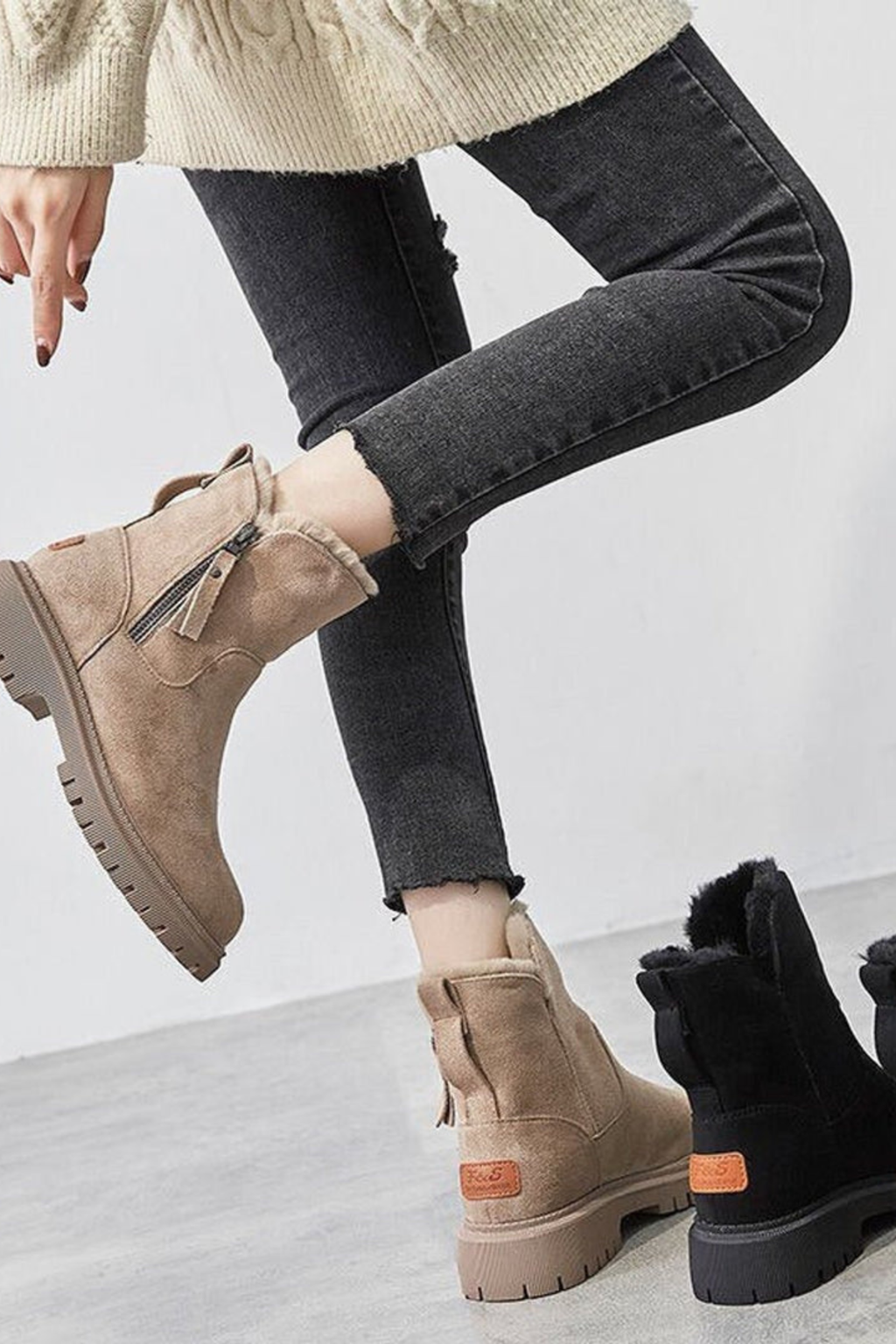 Χειμερινά ankle boots με ψηλή πλατφόρμα