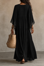 Teodóra | Maxi Dress with Bat Sleeves