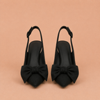 Κλαούντια - Slingback Παπούτσια με Λεπτή Μύτη και Φιόγκο