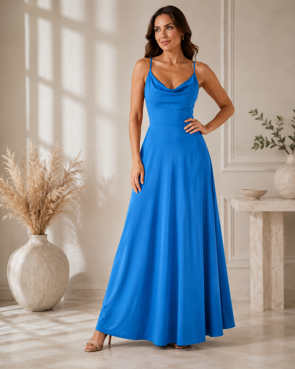 Neuza | Maxi Dress with Draped Neckline
