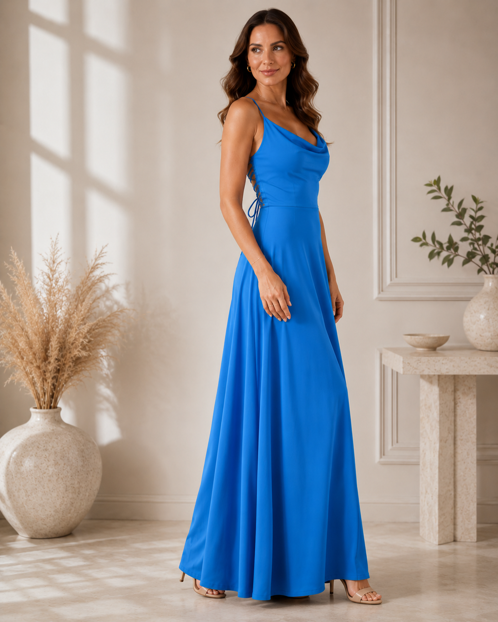 Neuza | Maxi Dress with Draped Neckline