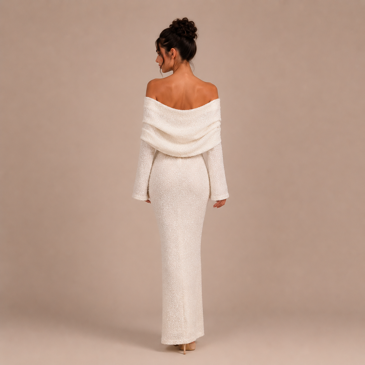 Σοφία - Off-Shoulder Ρούχο με Υφή
