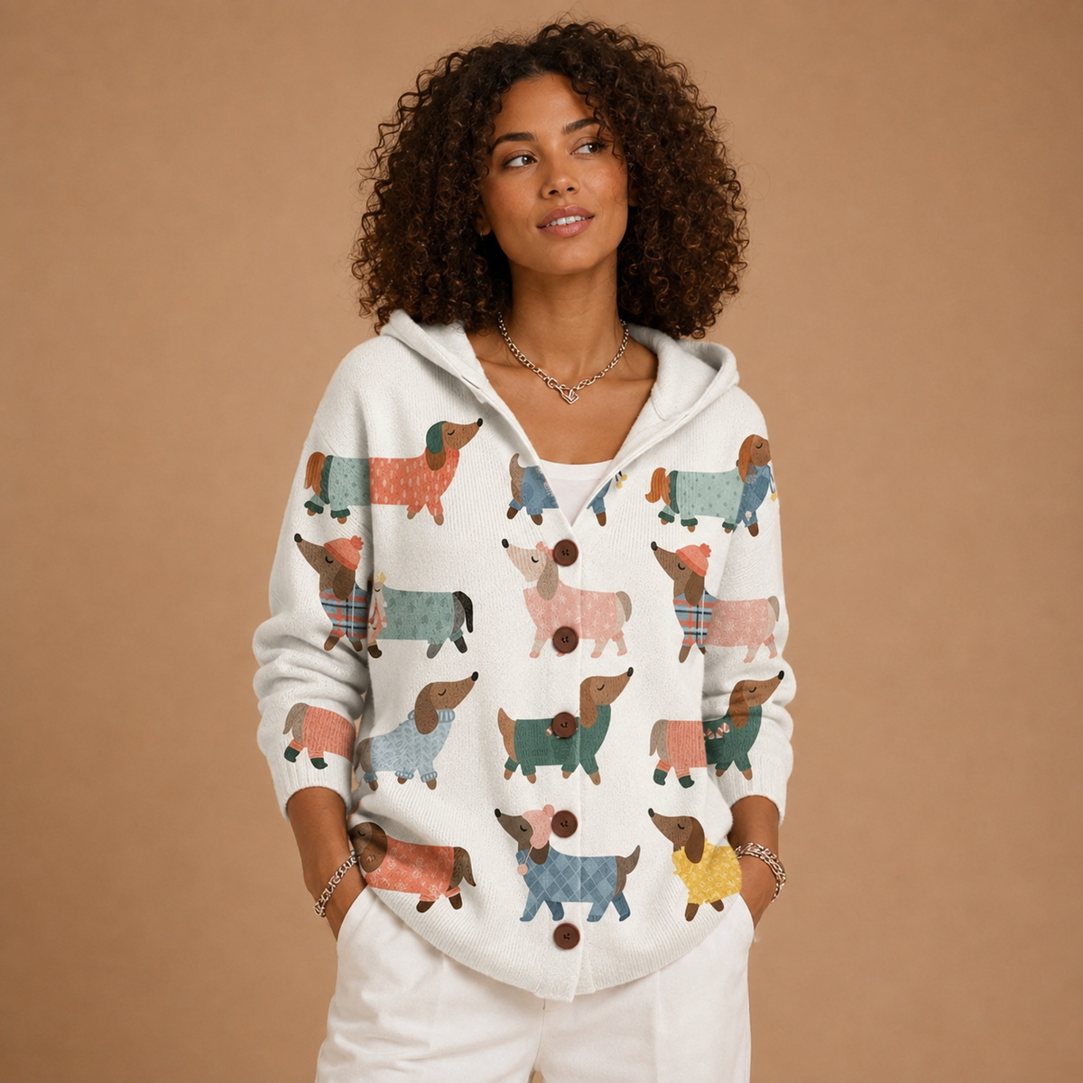 Lotte | Άνετο πλεκτό cardigan με κουκούλα