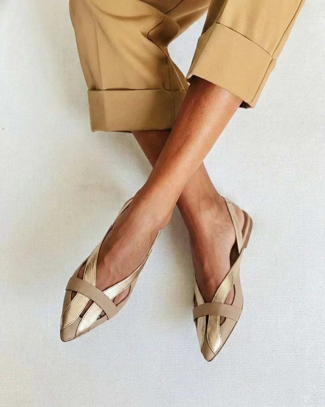Ευφημία - Χρυσές Μπαλαρίνες Slingback