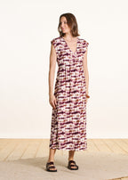Beatriz | Midi Tie-Dye Dress with V-Neck