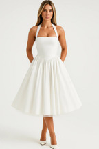 Brigita | Midi A-Line Dress with Neckline