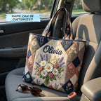 Τσάντα Tote με Κέντημα Κήπου Αγάπης QTCUZ GFTOMA10384