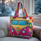 Τσάντα Tote με Κουβέρτα σε Σχέδιο Hippie Van GFTOMA7878