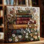 Retro Bookworm Quilted Tote Bag - Model GFTONL5215