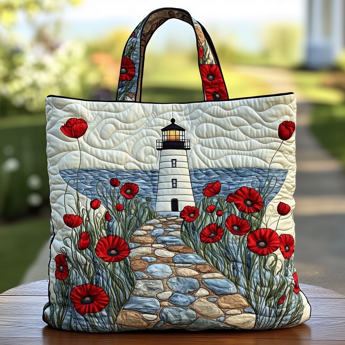 Τσάντα Tote με Κέντημα Φάρος GFTOTG666