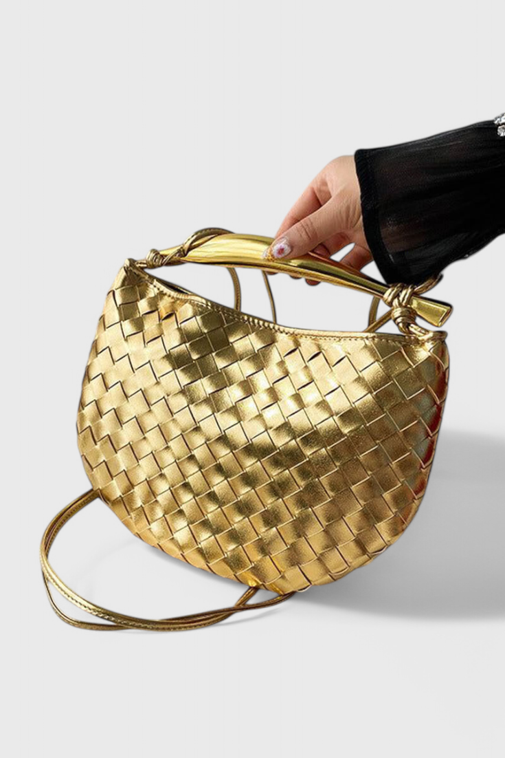 Τσάντα Gerda Bolso Woven με Χρυσή Λαβή