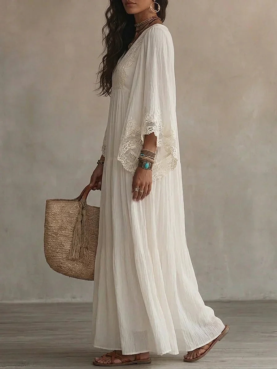 Teodóra | Maxi Dress with Bat Sleeves
