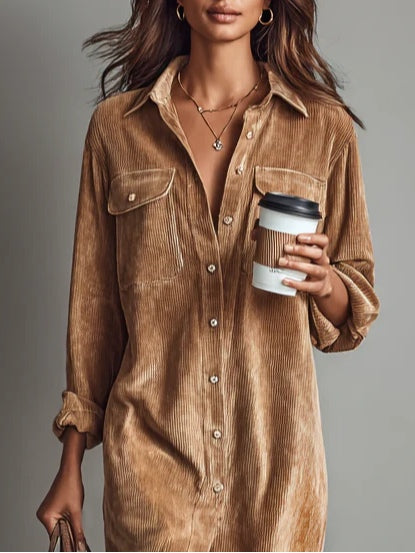 Drahomíla | Midi Dress with Button Detail and Chest Pockets