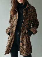 Retro Leopard Print Eco-Suede Jacket