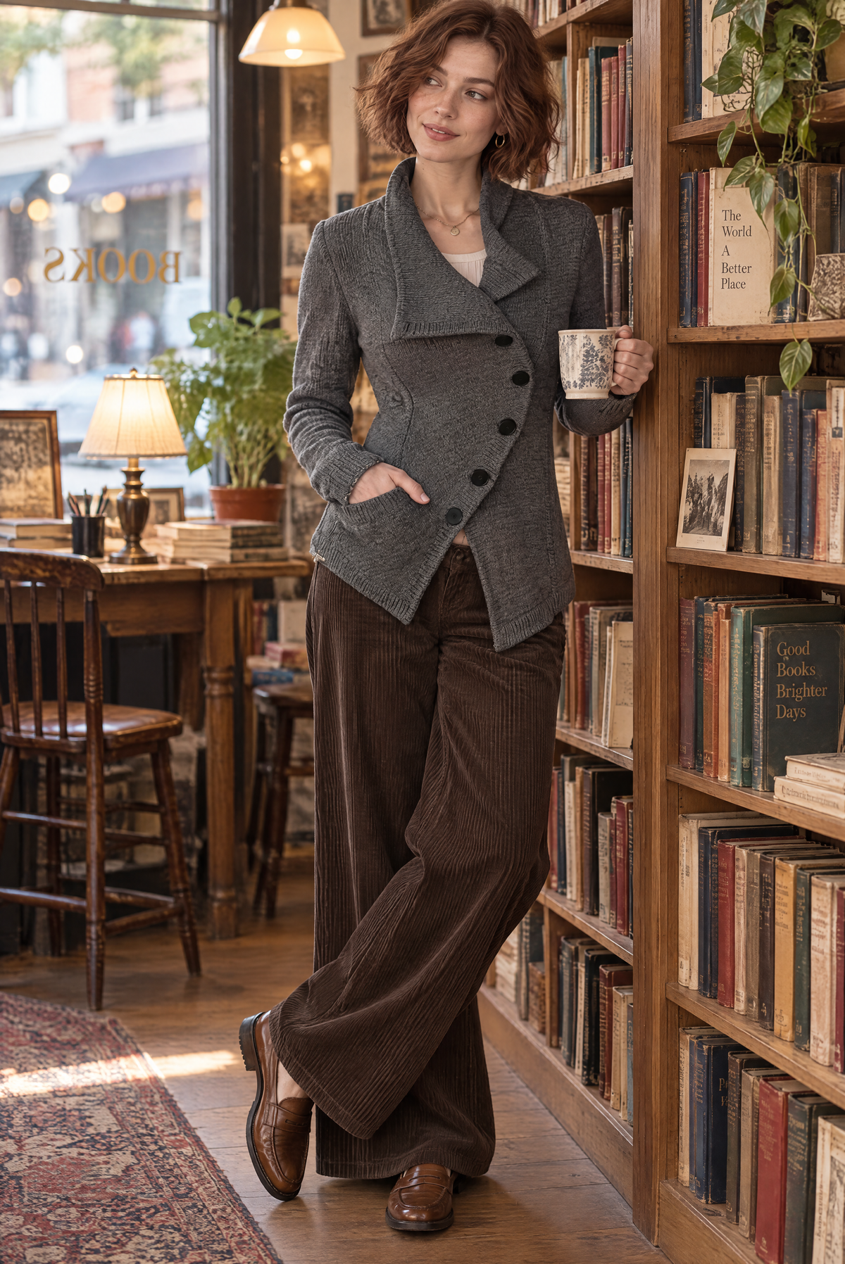 Vintage Asymmetrical Knit Cardigan