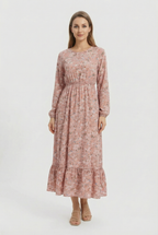 Milena | Floral Airy Maxi Dress with Long Sleeves