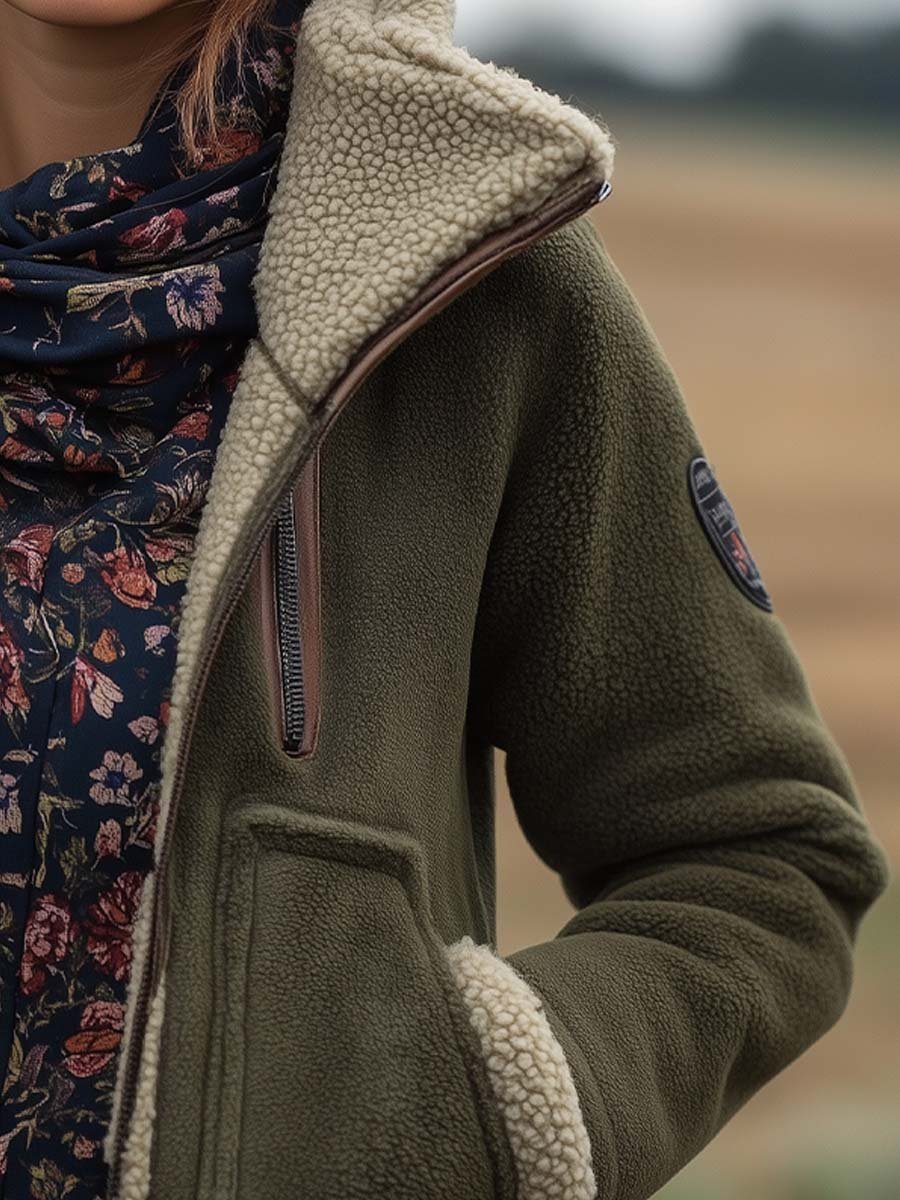 Γυναικείο Vintage Sherpa Τζάκετ Τερλίνας